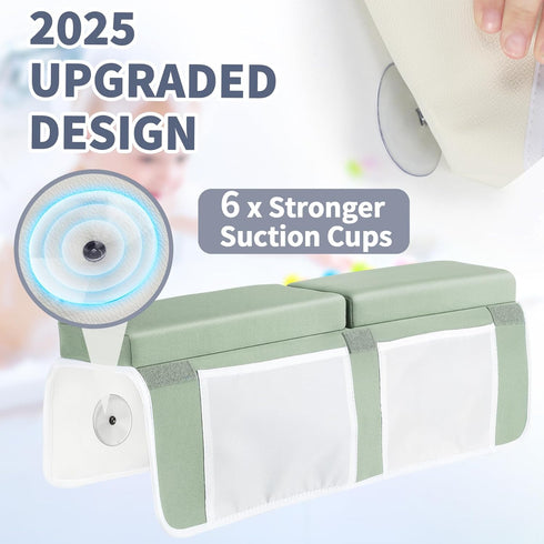 Elbow Set 1.5" Cozy URMYWO Bath Kneeler and Rest Pad - Thick Baby Bath Kneeler Pads with Toys Organizer, Anti-Slip Knee