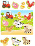 7Pieces Wooden Puzzles Farm Chunky Baby Puzzles Peg Board, Full-Color Pictures for Preschool Educational Jigsaw
