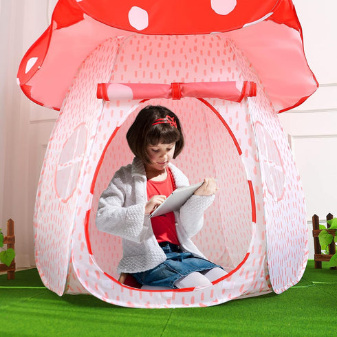 Play Tent for Kids, Pop Up Indoor Outdoor Playhouse with Exquisite Mushroom Design
