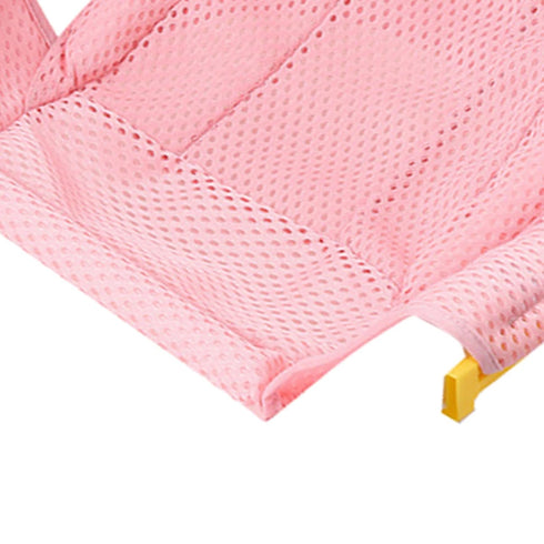 Naroote 3D Baby Bath Seat Support Nonslip Adjustable Bath Seat for Newborns with Breathable Fabric (Pink)