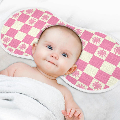 tplaotee 22x11in Peach Sun Checker Plaid Pattern Cotton burping Cloth Easy Care Baby wash Cloth for Unisex boy and Girl