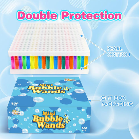 360 Pieces Mini Bubble Wands, Party Favors for Kids, Outdoor Gifts for Themed Birthday and Events