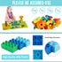 2-in-1 Kids Toys for 2-7 Year Olds, Classic Big Bricks Marble Run Building Blocks, Toss Ring Games