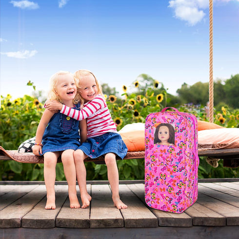 18 Inch Closet ZITA ELEMENT Doll Travel Carrier Case - Crossbody Shoulder Bag for Doll Accessories with Multi-Pocket