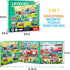 Magnetic Puzzles for Kids Ages 4-8 - 3 in 1 Wooden Jigsaw Puzzles Book, Learning Magnet Gift for Road Trip