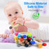 Arudyo Baby Teething Toys Silicone Teethers BPA Free Silicone Rudder with Wooden Ring Soothe Babies Gums (Khaki)