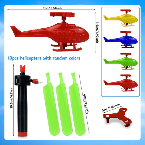10PCS Flying Helicopters Planes, 360° Rotating Airplanes for Boys and Girls, Goodie Bag Stuffers & Classroom Prizes.