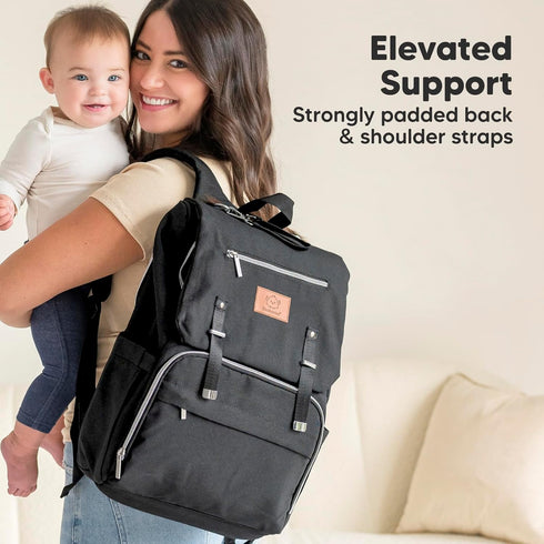 Backpack Backpack KeaBabies Baby Diaper Bag with Changing Pad - Waterproof Baby Bag for Mom and Dad, Insulated Bottle