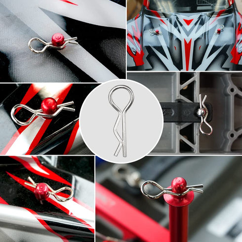GLOBACT 100Pcs Universal RC Body Clips Pins for 1/8 1/10 1/12 Scale Redcat HPI Himoto HSP Exceed RC Cars