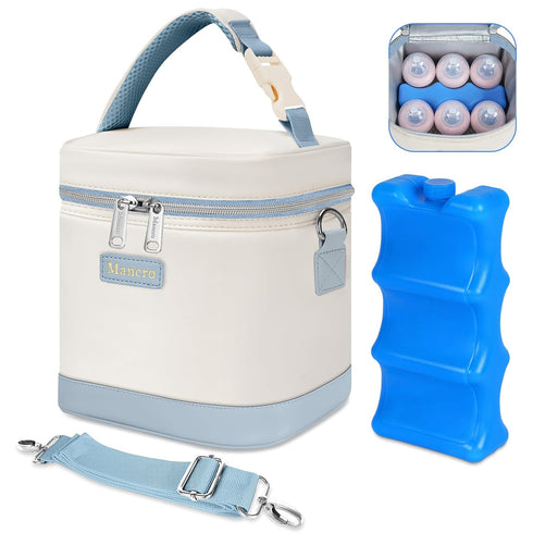 Mancro Baby Bottle Cooler Bag for Breast Milk, Includes Ice Pack, Fits
