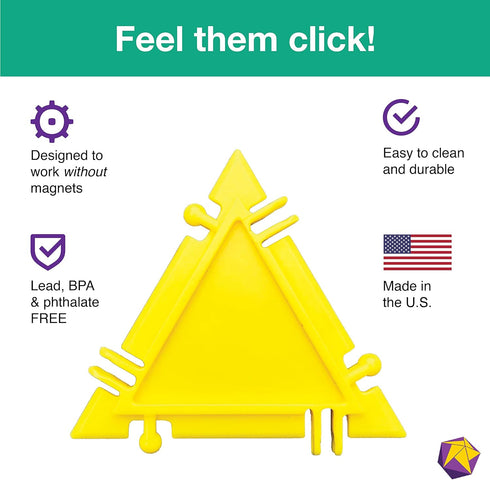 3D Building Set for Learning Math - 32-pc, Made in USA, Includes Many Online Activities (Pentagon/Triangle)