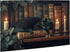 Yuwvewv 500 Piece Wooden Puzzle for Adults Black Cat Sleeping on Bookshelf in Warm Glow Wooden Puzzle for Book Lovers