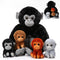 Lenwen 5 Pcs Plush Gorilla Stuffed Animals Set, 14 Inch Large Mommy Gorilla with 4 Baby Gorillas