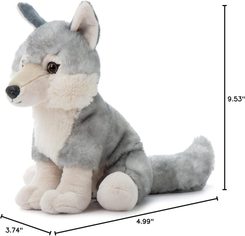 The Petting Zoo Wolf Stuffed Animal, 12 Inch Grey Wolf Plush Toy, Gifts for Kids, Wild Onez Zoo Animals