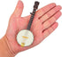 Dselvgvu (5.51"x1.97"x0.71") Wooden Miniature Banjo with Stand and Case Mini Musical Instrument Banjo Replica