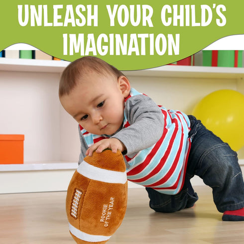 Baby Football Plush Rattle - Engaging Toddler Football Toys & Rattles for Boys and Girls, Ages 0-36 Months