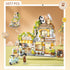 Mini City Shop Street View Building Blocks Model Set, Simulation Animals Architecture Collection for Home Decoration
