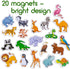ZOO Animal Magnets for Kids - Large Fridge Magnets for Toddlers - Educational Magnetic Toys for 3 Year Olds - Jungle