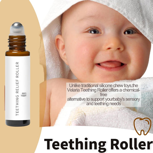 Generic 3Pcs Velaria Teething Roller, Teething Roller All Natural for Babies, A Thousand Roses Teething Roller Oil