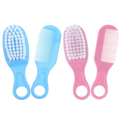 Brush Comb Set for Newborns, Soft Bristle Hairbrush with Massage Function, Gentle
