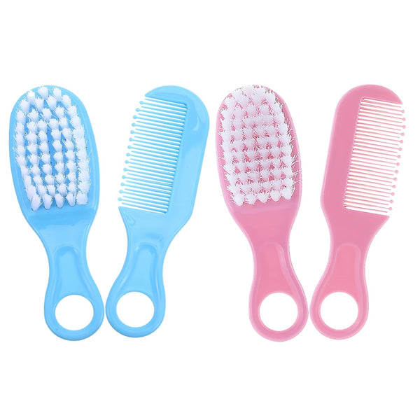 Brush Comb Set for Newborns, Soft Bristle Hairbrush with Massage Function, Gentle