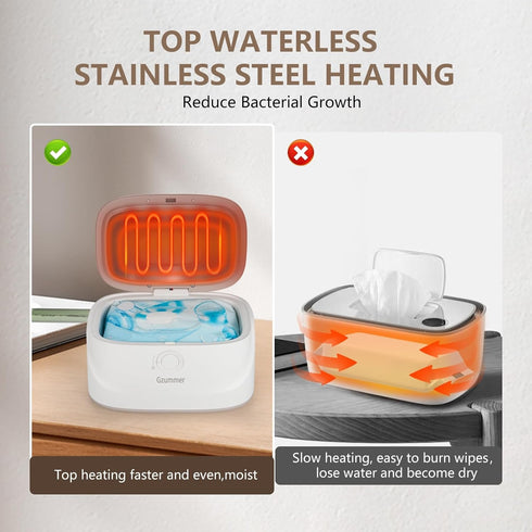 Gzummer 3 Baby Wipe Warmer, Wipe Warmer and Baby Wet Wipes Dispenser, Temperature Control Large Capacity Wipes Warmer