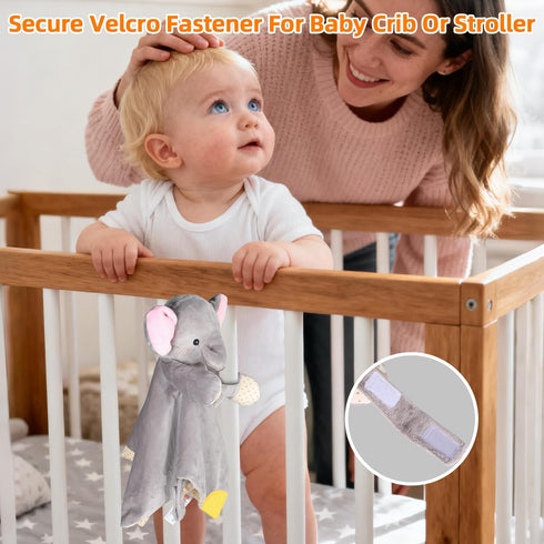 10 BEREST Elephant Baby Lovey Rechargeable Sleep Soother with White Noises (Heartbeat, Shushing & Lullabies) & Cry
