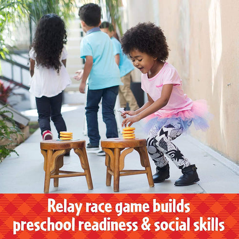 Pancake Pile-Up Sequence Relay Board Game for Preschoolers, 2-4 Players