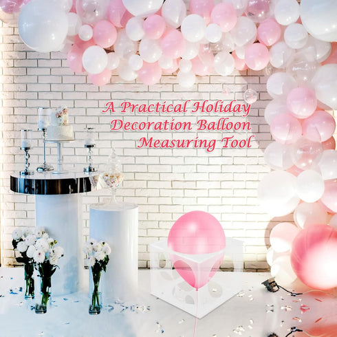 11 Holes Balloon Sizer Cube Box, Catcan 2-10 Inch Collapsible Plastic Balloon Size Measurement Tool for Party Balloon