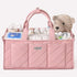 VKSAO Pink Diaper Caddy Organizer Portable Storage Basket with Shoulder Strap & Stroller
