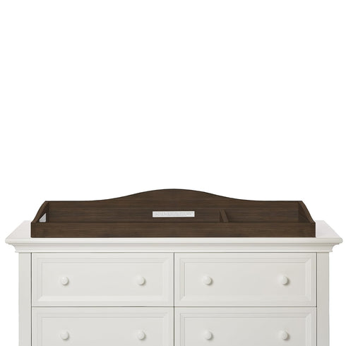 Evolur Universal Changing Tray - Elegant and Sturdy in Antique Brown