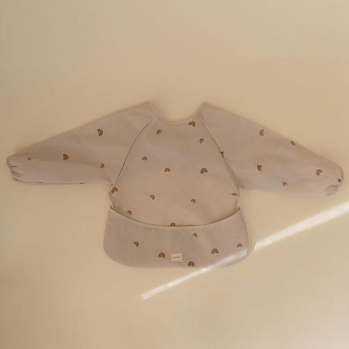 mushie Long Sleeve Baby Bib, Mess Free & Waterproof Fabric for Toddlers, Adjustable Fit 6-24 Months