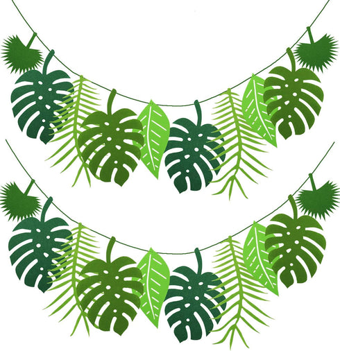 Tropical Leaf Banner, Hawaii Luau Party Leaves Garland, Summer Beach Theme Wedding Birthday Party Decor (2)