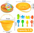 Twister.CK Set Summer 2.5L 3PCS Beach Sand Toys for Kids, Silicone Collapsible Foldable Beach Bucket Travel Beach Toys