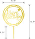 6-Pack Gold Cake Topper Set - Double-Sided Glitter Acrylic Happy Birthday Cupcake Toppers for Decorations