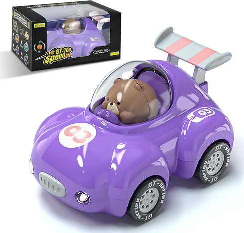 CDDZSW 1-3 Years Old Friction Power Car Toys, Push and Go Pull Back