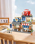 Set 722 (1218) Japanese City Street View Takoyaki Shop, MOC Creative Mini Building Blocks House pcs, Simulation