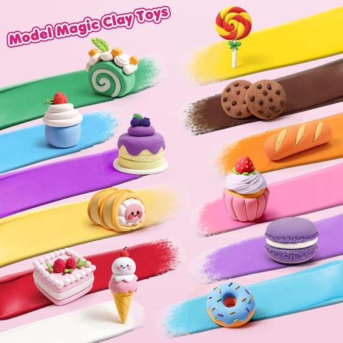 12 3-12 Air Dry Clay Kit for Kids, Crafts Modeling Clay Model Magic, Clay Kits with Sculpting Tools & Tutorials, Safe