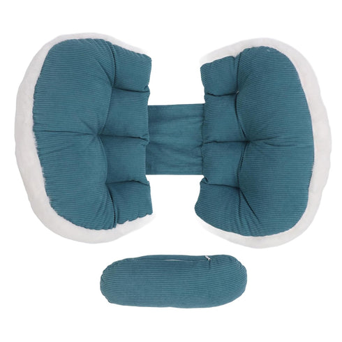 U-Shaped Maternity Pillow for Side Sleepers - Soft & Breathable (Blue)