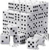 Rerdeim 60 Pieces Standard Dice, 16mm Bulk White Opaque Black Pips Six