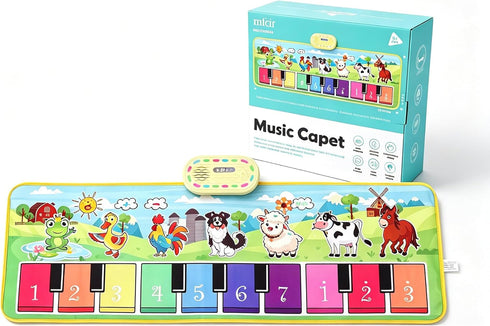 Toddler Toys Farm Animals Piano Mat, Baby Musical Floor Carpet Play mat