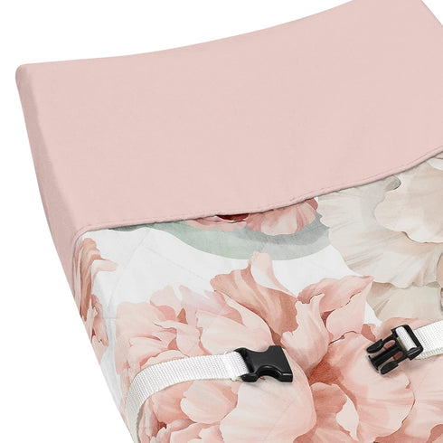 Sweet Jojo Designs Blush Pink Boho Shabby Chic Floral Girl Baby Changing Pad Cover Infant Newborn Diaper Table Change