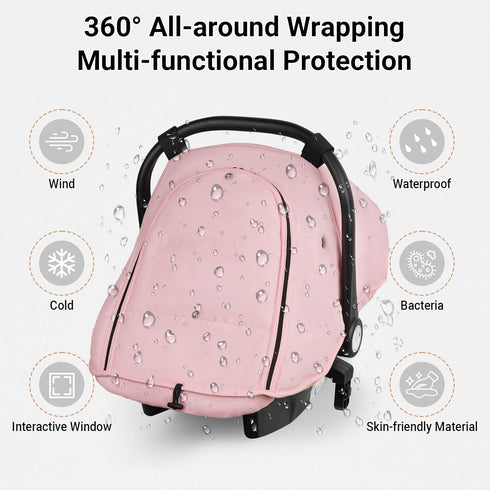 Metplus Winter Car Seat Cover Baby,Waterproof Carseat Covers Baby Boy Girl,Breathable Infant Car Seat Cover