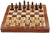 Wooden Magnetic Chess Board Set, 7" Folding Game for Adults & Kids, Portable Travel Chess