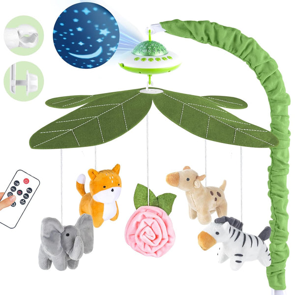 Playix Baby Crib Mobile with Music and Lights, Nursery Baby Mobile for Crib