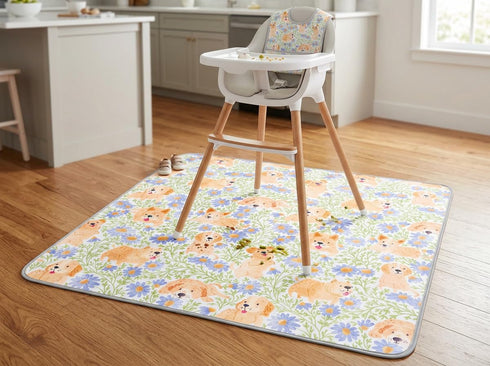 WOMUMON 51 Inch Splat Mat for Under High Chair/Arts/Crafts, Waterproof and Anti-Slip Splash Mat Floor Protector