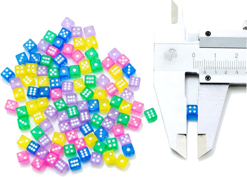 100 D6 5mm) SmartDealsPro Assorted Mini Tiny Dice Game Dot Square Dice for Casino Themed Activity, Board Game, Teaching