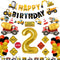Construction 2nd Birthday Party Supplies, Dump Truck Decorations Kits Set for Kids Two Years Old with Cake Toppers,
