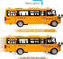 9" Large Bright Yellow School Bus, Pull Back Light Up and Sounds Die-cast Metal Toy Vehicles with Openable Doors Play Bus for Kids