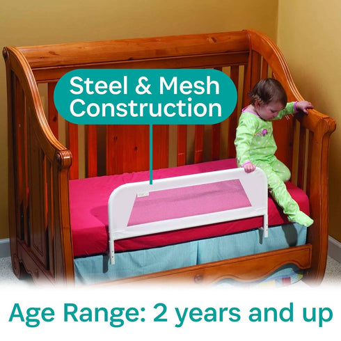 BR103 KidCo Convertible Crib Rail - Quick Assembly Toddler Bedrail (White)